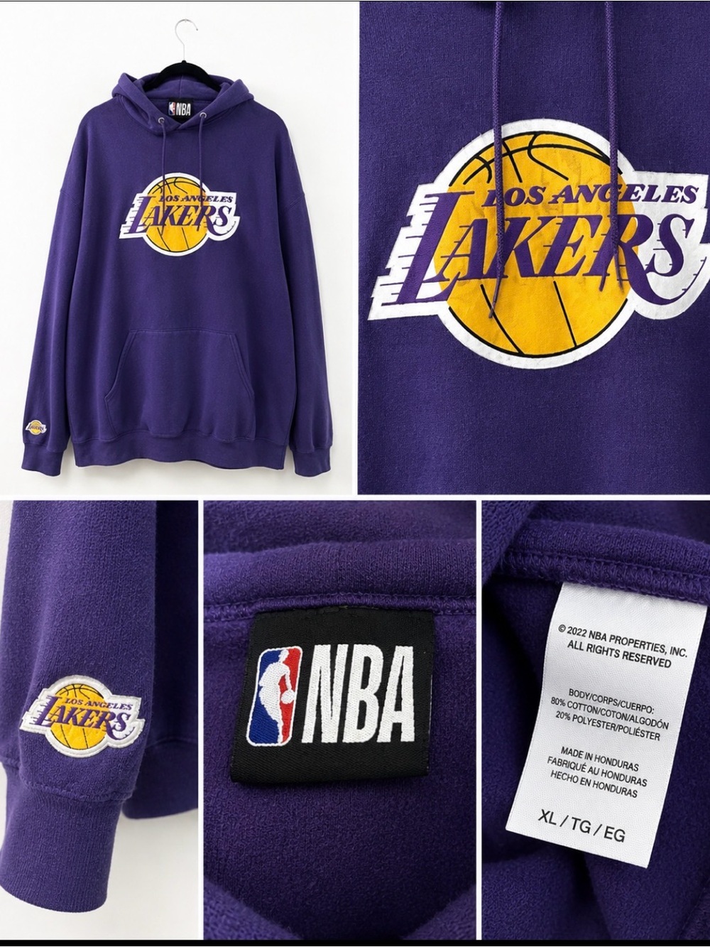 NBA Los Angeles Lakers Purple & Gold Hoodie/ XL unisex